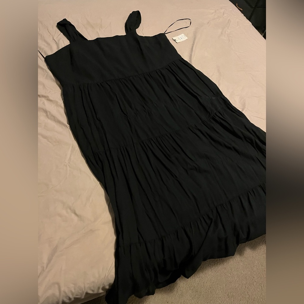 Terra & Sky Black Sleeveless Tiered Sundress